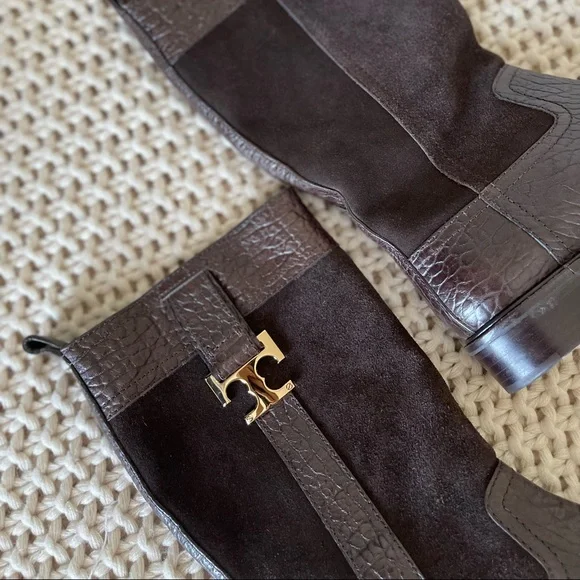 Tory Burch Brown 'corey' Leather Suede Boots - Picture 9 of 15